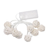 Maxbell Maxbell LED Rattan Ball String Fairy Light for Christmas Decor 1.2m-10 Led Colorful