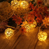 Maxbell LED Rattan Ball String Fairy Light for Christmas Decor 1.2m-10 Led Warm White - Aladdin Shoppers