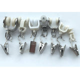 Maxbell 30 x Shower Curtain Clips with Hook Gliding Hanging Clamp Hanger Hook, Clothes Peg 32mm Silver - Aladdin Shoppers