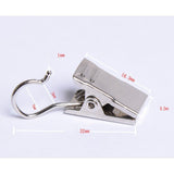 Maxbell 30 x Shower Curtain Clips with Hook Gliding Hanging Clamp Hanger Hook, Clothes Peg 32mm Silver - Aladdin Shoppers