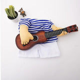 Maxbell Maxbell Halloween Dog Guitar Stripe Sweater Cosplay Costume Winter Apparel Clothes M