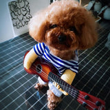 Maxbell Maxbell Halloween Dog Guitar Stripe Sweater Cosplay Costume Winter Apparel Clothes M