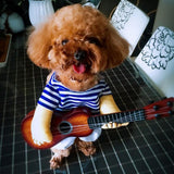 Maxbell Maxbell Halloween Dog Guitar Stripe Sweater Cosplay Costume Winter Apparel Coat XL