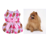 Maxbell Maxbell Puppy Dog Floral Princess Dress with Bownot Costume for Party Wedding Show Pink Peony