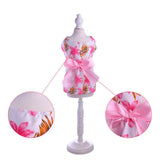 Maxbell Maxbell Puppy Dog Floral Princess Dress with Bownot Costume for Party Wedding Show Pink Peony