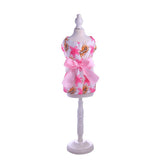 Maxbell Maxbell Puppy Dog Floral Princess Dress with Bownot Costume for Party Wedding Show Pink Peony
