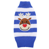 Maxbell Maxbell Christmas Dog Stripe Knit Sweater Winter Apparel Jumpsuit Clothes L Blue