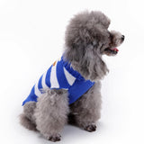 Maxbell Maxbell Christmas Dog Stripe Knit Sweater Winter Apparel Jumpsuit Clothes L Blue