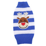 Maxbell Maxbell Christmas Dog Stripe Knit Sweater Winter Apparel Jumpsuit Clothes L Blue