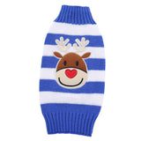 Maxbell Maxbell Christmas Dog Stripe Knit Sweater Winter Apparel Jumpsuit Clothes L Blue