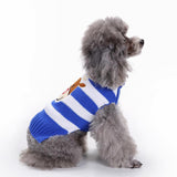 Maxbell Maxbell Christmas Dog Stripe Knit Sweater Winter Apparel Jumpsuit Clothes L Blue