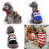 Maxbell Maxbell Christmas Dog Stripe Knit Sweater Winter Apparel Jumpsuit Clothes XL Black