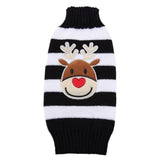 Maxbell Maxbell Christmas Dog Stripe Knit Sweater Winter Apparel Jumpsuit Clothes XL Black