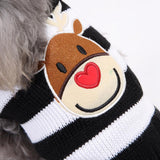 Maxbell Maxbell Christmas Dog Stripe Knit Sweater Winter Apparel Jumpsuit Clothes XL Black