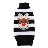 Maxbell Maxbell Christmas Dog Stripe Knit Sweater Winter Apparel Jumpsuit Clothes XL Black