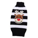 Maxbell Maxbell Christmas Dog Stripe Knit Sweater Winter Apparel Jumpsuit Clothes XL Black