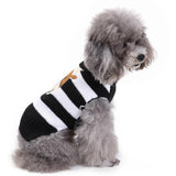 Maxbell Maxbell Christmas Dog Stripe Knit Sweater Winter Apparel Jumpsuit Clothes XL Black