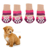 Maxbell Maxbell Pet Winter Socks Dog Floor Grip Socks Shoes Boots Non Slip Claw Cover S Red