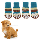 Maxbell Maxbell Pet Winter Socks Dog Floor Grip Socks Shoes Boots Non Slip Claw Cover S Blue