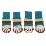 Maxbell Maxbell Pet Winter Socks Dog Floor Grip Socks Shoes Boots Non Slip Claw Cover L Blue