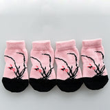 Maxbell Maxbell Set 4 Waterproof Pet Dog Socks Puppy Anti-slip Boots Paw Protection 003 - L