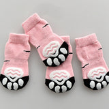 Maxbell Maxbell Set 4 Waterproof Pet Dog Socks Puppy Anti-slip Boots Paw Protection 003 - L