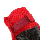 Maxbell Maxbell Dog Mesh Shoes Pet Boots Breathable Protective Puppy Booties Red 5#
