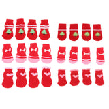 Maxbell Maxbell Christmas Theme Red Pet Non-slip Botton Socket Indoor Wear Keep Warm Socks S