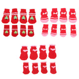 Maxbell Maxbell Christmas Theme Red Pet Non-slip Botton Socket Indoor Wear Keep Warm Socks S