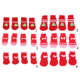 Maxbell Maxbell Christmas Theme Red Pet Non-slip Botton Socket Indoor Wear Keep Warm Socks S