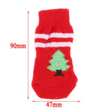 Maxbell Maxbell Christmas Theme Red Pet Non-slip Botton Socket Indoor Wear Keep Warm Socks L