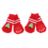 Maxbell Maxbell Christmas Theme Red Pet Non-slip Botton Socket Indoor Wear Keep Warm Socks L