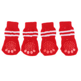 Maxbell Maxbell Christmas Theme Red Pet Non-slip Botton Socket Indoor Wear Keep Warm Socks L