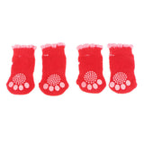 Maxbell Maxbell 4Pcs Pet Winter Socks Dog Floor Grip Socks Shoes Boots Non Slip Claw Cover S