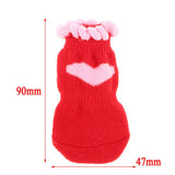 Maxbell Maxbell 4Pcs Pet Winter Socks Dog Floor Grip Socks Shoes Boots Non Slip Claw Cover L