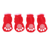 Maxbell Maxbell 4Pcs Pet Winter Socks Dog Floor Grip Socks Shoes Boots Non Slip Claw Cover L