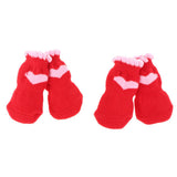 Maxbell Maxbell 4Pcs Pet Winter Socks Dog Floor Grip Socks Shoes Boots Non Slip Claw Cover L