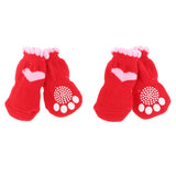 Maxbell Maxbell 4Pcs Pet Winter Socks Dog Floor Grip Socks Shoes Boots Non Slip Claw Cover L