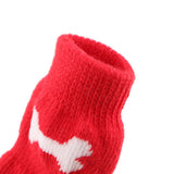 Maxbell Maxbell 4 Piece Bone Print Pet Non-slip Botton Socket Indoor Wear Warm Socks Red L