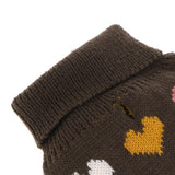 Maxbell Maxbell Colorful Heart-shaped Design Pet Knitted Sweater Winter Keep Warm Apparel S