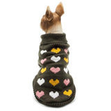 Maxbell Maxbell Colorful Heart-shaped Design Pet Knitted Sweater Winter Keep Warm Apparel S