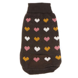 Maxbell Maxbell Colorful Heart-shaped Design Pet Knitted Sweater Winter Keep Warm Apparel L