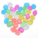 Maxbell Maxbell 40pcs Glow In the Dark Pebble Stone Mix Color Luminous Stone DIY Rocks Decor