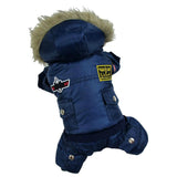 Maxbell Maxbell Handsome Pet Dog Air Suit Windproof Rainproof Keep Warm Coat Outfit L Blue