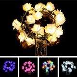 Maxbell 20LEDs Green Rattan Rose String Fairy Light 2.2m Garland Fairy Light Warm White - Aladdin Shoppers