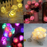 Maxbell 20LEDs Green Rattan Rose String Fairy Light 2.2m Garland Fairy Light Warm White - Aladdin Shoppers