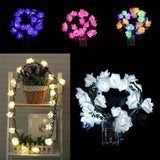 Maxbell 20LEDs Green Rattan Rose String Fairy Light 2.2m Garland Fairy Light Warm White - Aladdin Shoppers