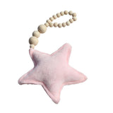 Maxbell 2x Wooden Tassel Pendant Bed Net Curtain Tieback Hanging Ornament  Pink Star