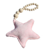 Maxbell 2x Wooden Tassel Pendant Bed Net Curtain Tieback Hanging Ornament  Pink Star