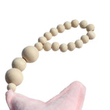 Maxbell 2x Wooden Tassel Pendant Bed Net Curtain Tieback Hanging Ornament  Pink Star